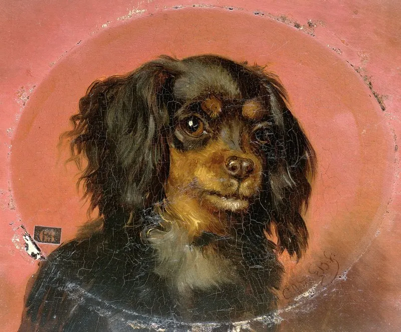 Portrait Of A Puppy Wall Art by Guillaume Anne van der Brugghen - High-Resolution Digital Print