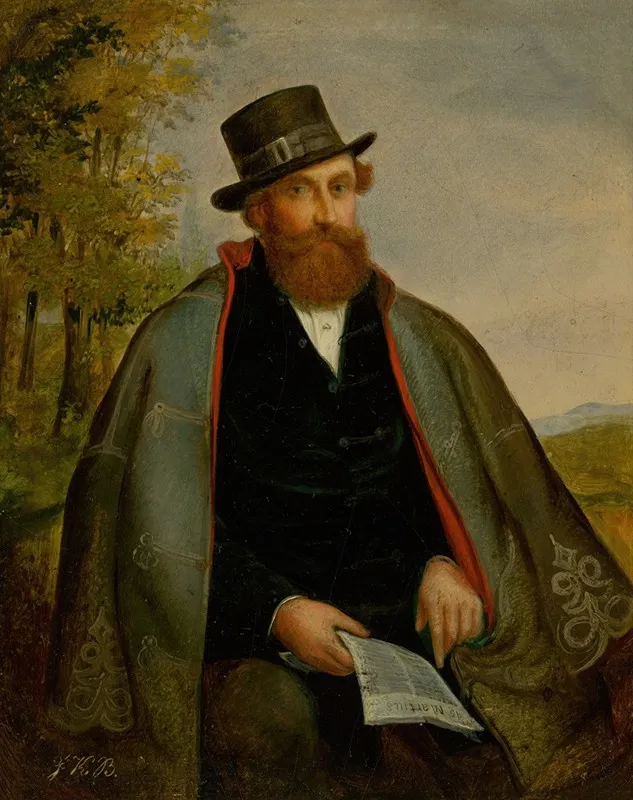 Portrait Of A Revolutionary From 1848 Wall Art by Vojtech Klimkovič - High-Resolution Digital Print