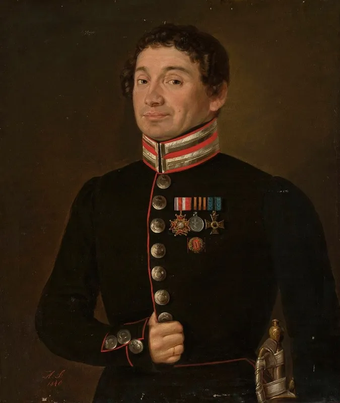 Portrait Of A Russian Military Official Wall Art by Aleksander Stankiewicz - High-Resolution Digital Print