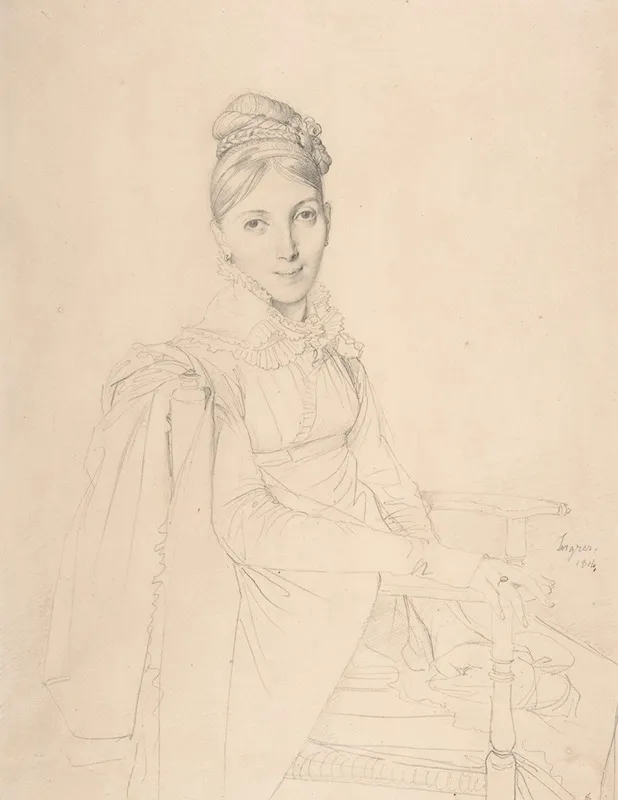 Portrait Of A Seated Lady 2 Wall Art by Jean Auguste Dominique Ingres - High-Resolution Digital Print