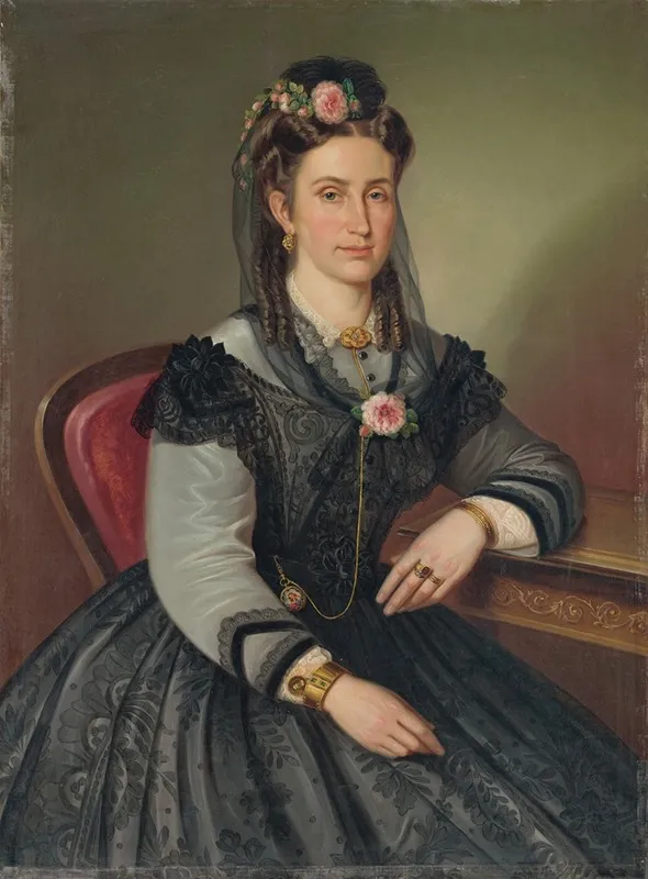Portrait Of A Seated Lady Mrs Ilona Kubinyiova Zmeskalova