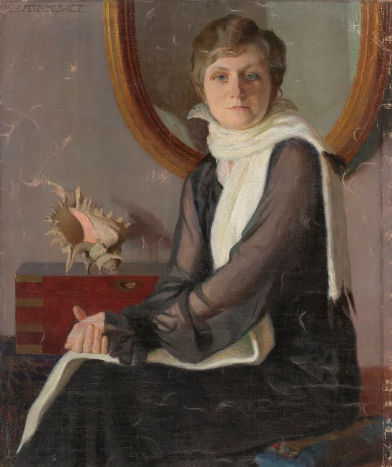 Portrait Of A Sitting Woman Wall Art by Edward Butrymowicz - High-Resolution Digital Print