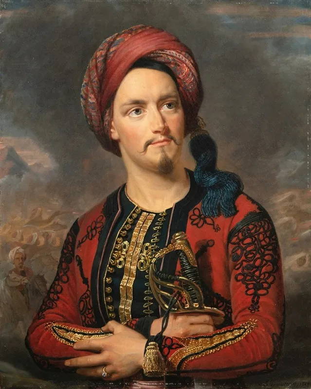 Portrait Of A Soldier Dressed As An Ottoma Wall Art by Balthasar Charles Larpenteur - High-Resolution Digital Print