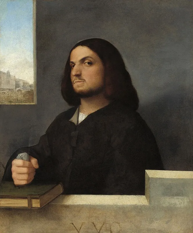 Portrait Of A Venetian Gentleman Wall Art by Giovanni Cariani - High-Resolution Digital Print
