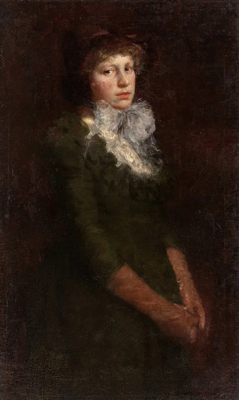 Portrait Of A Woman 152 Wall Art by Edward August Bell - High-Resolution Digital Print