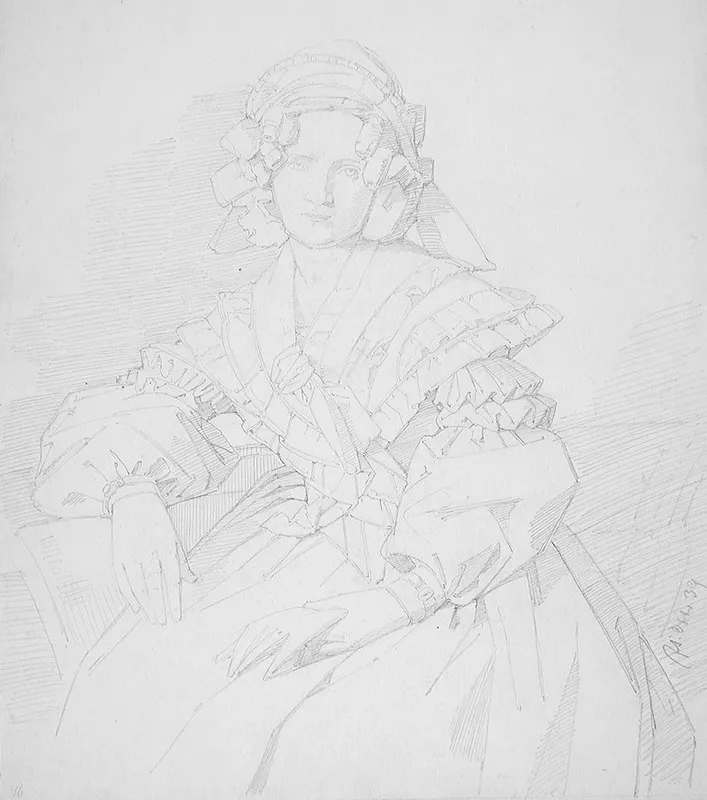 Portrait Of A Woman 178 Wall Art by Johannes Samuel Otto - High-Resolution Digital Print
