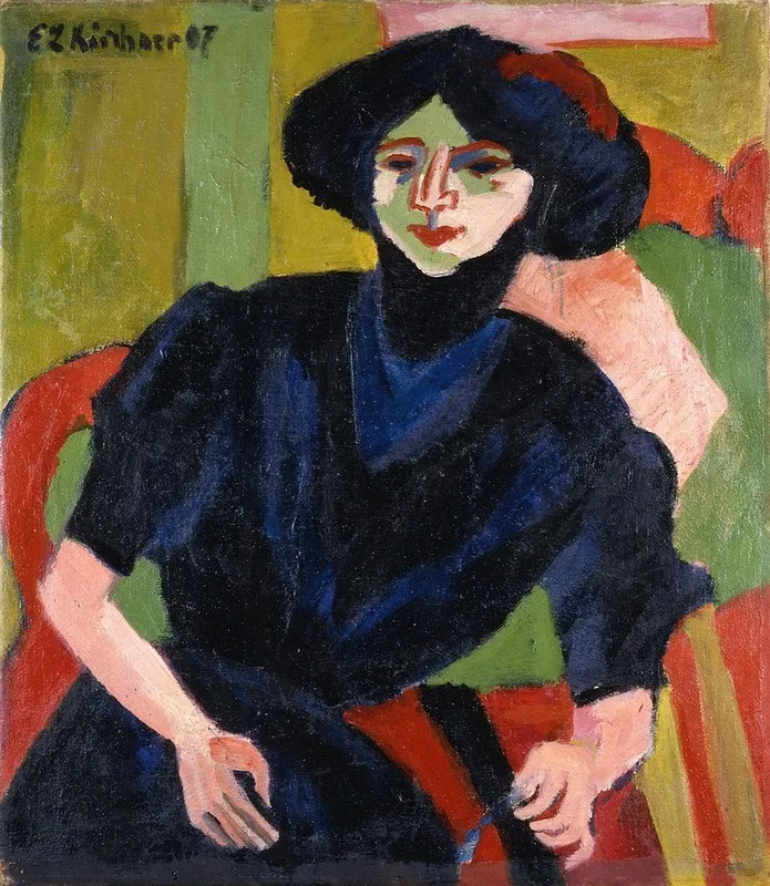 Portrait Of A Woman 2 Wall Art by Ernst Ludwig Kirchner - High-Resolution Digital Print