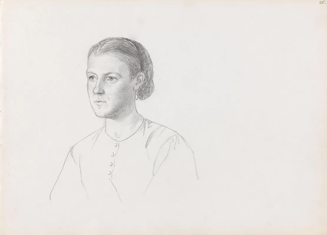 Portrait Of A Woman 300 Wall Art by Adolph Tidemand - High-Resolution Digital Print