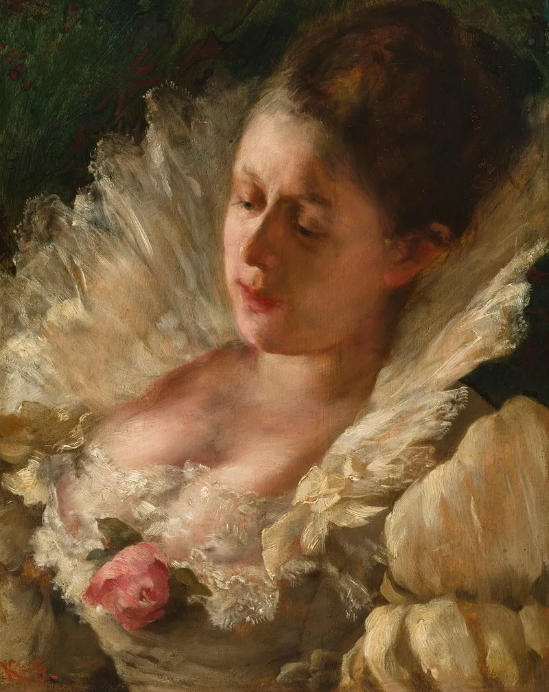 Portrait Of A Woman 311 Wall Art by August Kurz - High-Resolution Digital Print