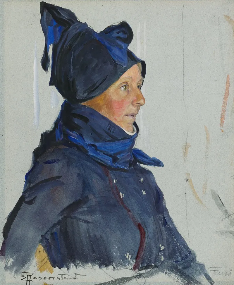 Portrait Of A Woman 381 Wall Art by Christian Emil Rosenstand - High-Resolution Digital Print