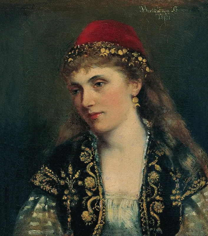 Portrait Of A Woman 42 Wall Art by Bertha von Bayer - High-Resolution Digital Print