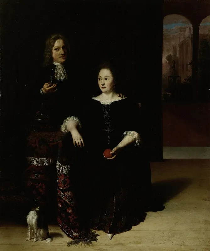 Portrait Of A Woman And A Man In An Interior Wall Art by Matthias Wulfraet - High-Resolution Digital Print