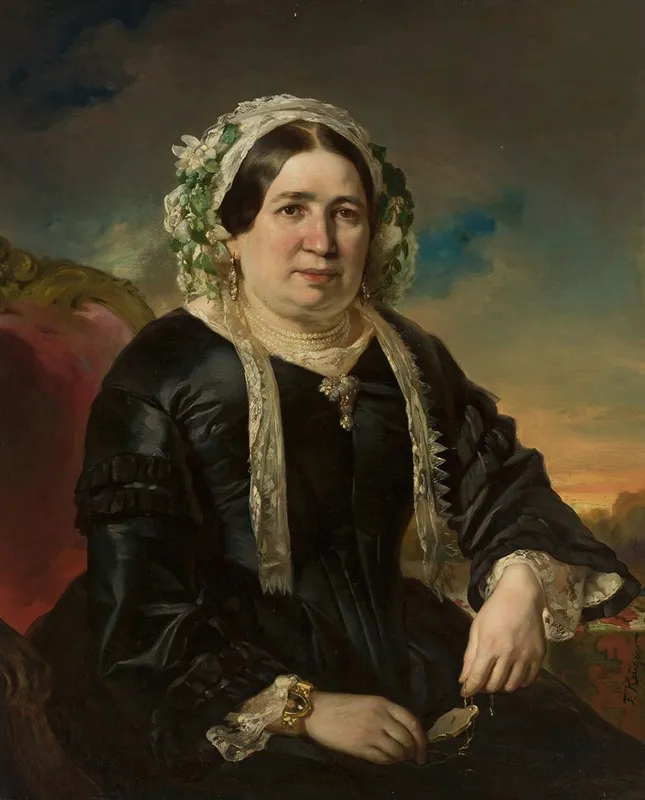 Portrait Of A Woman In A Cap 3 Wall Art by Franz Krüger - High-Resolution Digital Print