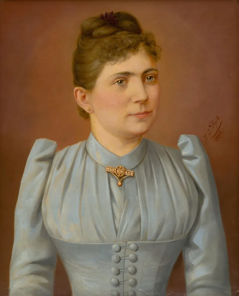 Portrait Of A Woman In A Pale Dress Wall Art by F.J. Dyck - High-Resolution Digital Print