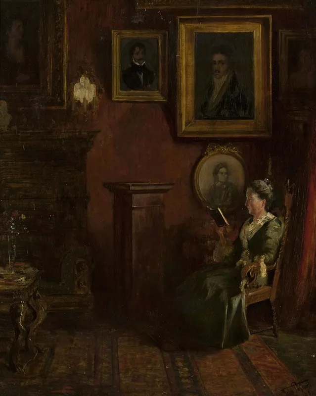 Portrait Of A Woman In An Armchair 2 Wall Art by Felix Possart - High-Resolution Digital Print