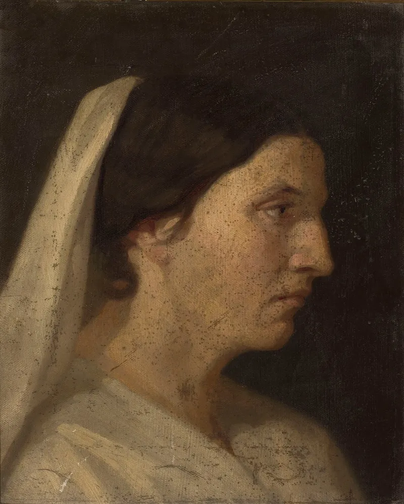 Portrait Of A Woman In Profile