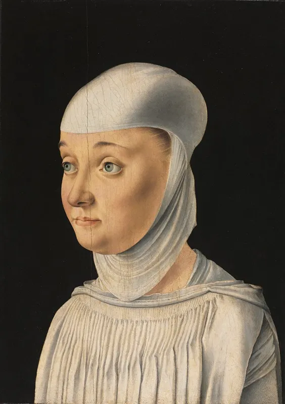 Portrait Of A Woman Possibly A Novice Of San Secondo Wall Art by Jacometto Veneziano - High-Resolution Digital Print