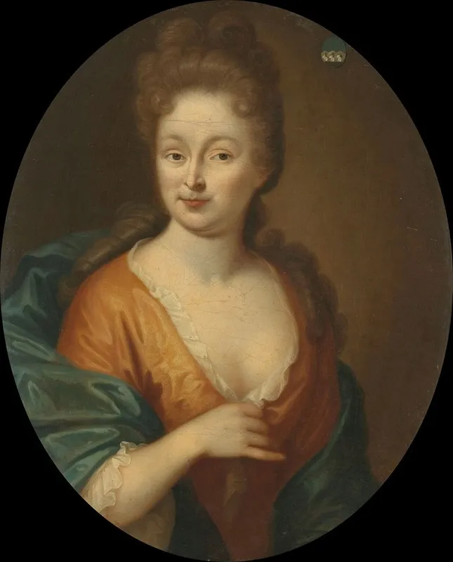 Portrait Of A Woman Possibly Elisabeth Hollaer Wife Of Theodorus Rijswijk Wall Art by Pieter Van Der Werff - High-Resolution Digital Print