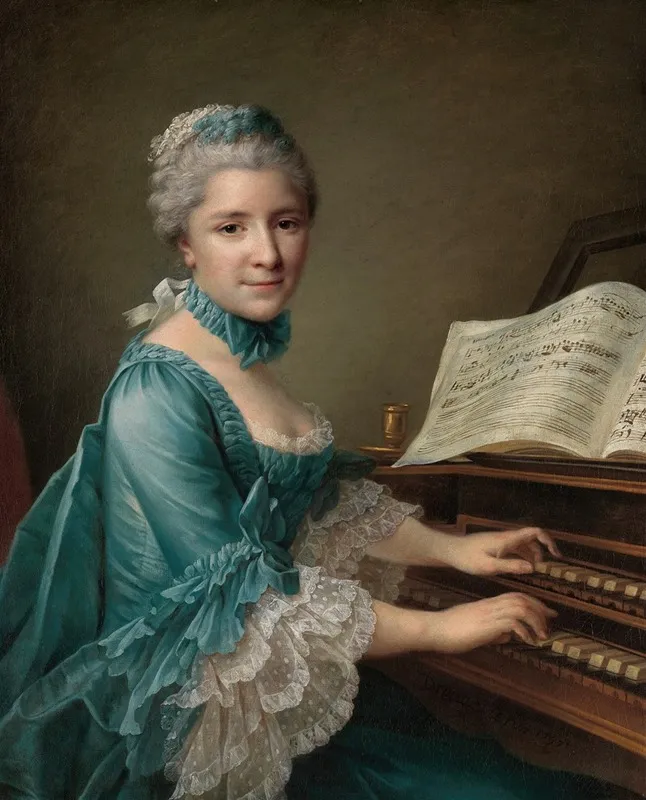 Portrait Of A Woman Said To Be Madame Charles Simon Favart Marie Justine Benoite Duronceray Wall Art by François-Hubert Drouais - High-Resolution Digital Print
