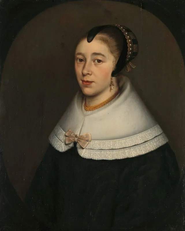 Portrait Of A Woman Thought To Be Catharina Kettingh Wife Of Bartholomeus Vermuyden Wall Art by Dirck Craey - High-Resolution Digital Print