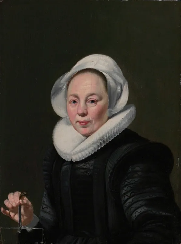 Portrait Of A Woman With A Balance Wall Art by Thomas de Keyser - High-Resolution Digital Print