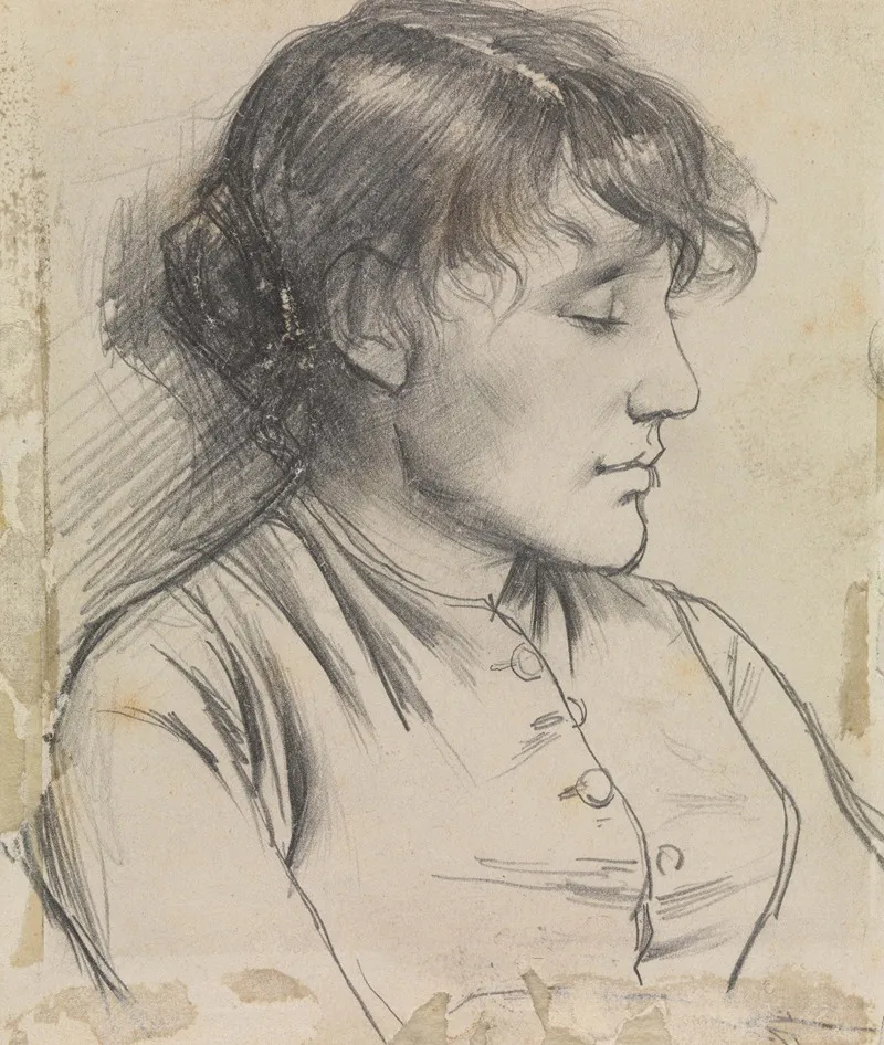 Portrait Of A Woman With Closed Eyes Wall Art by Jan Toorop - High-Resolution Digital Print