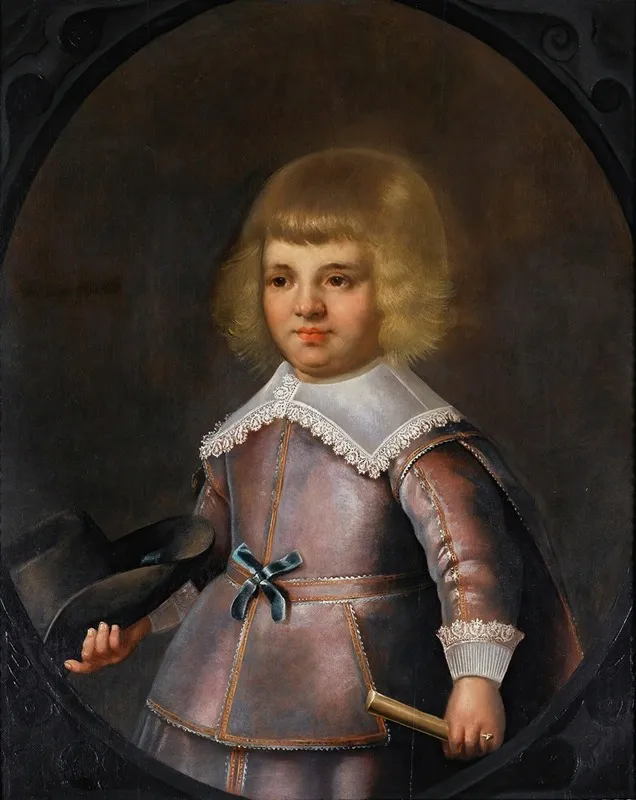 Portrait Of A Young Boy Holding A Hat Wall Art by Jan van Teylingen - High-Resolution Digital Print