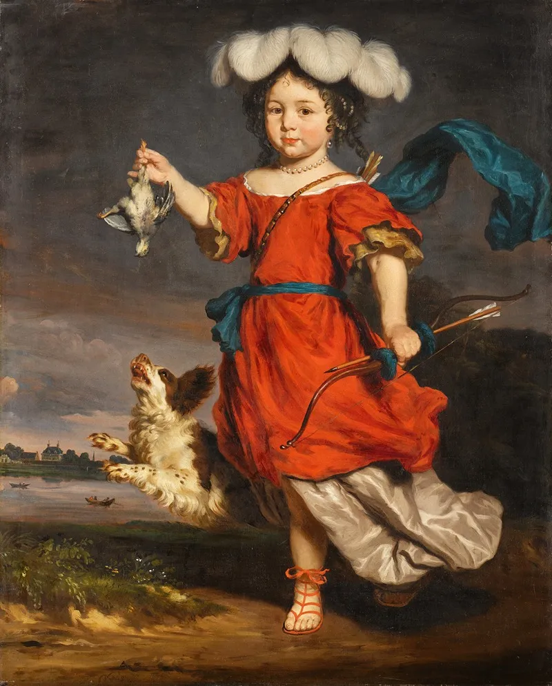 Portrait Of A Young Girl As A Huntress Wall Art by Nicolaes Maes - High-Resolution Digital Print