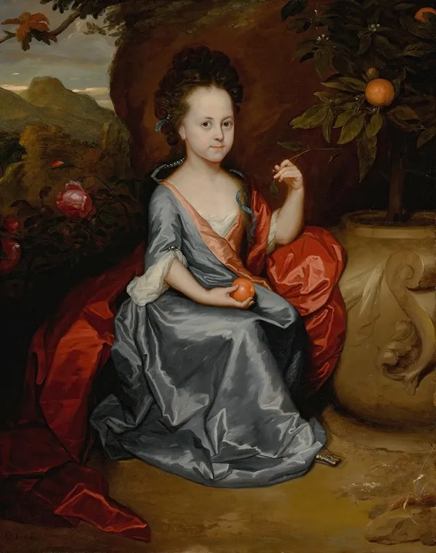 Portrait Of A Young Girl Believed To Be Anne Conslade Wall Art by Godfried Schalcken - High-Resolution Digital Print
