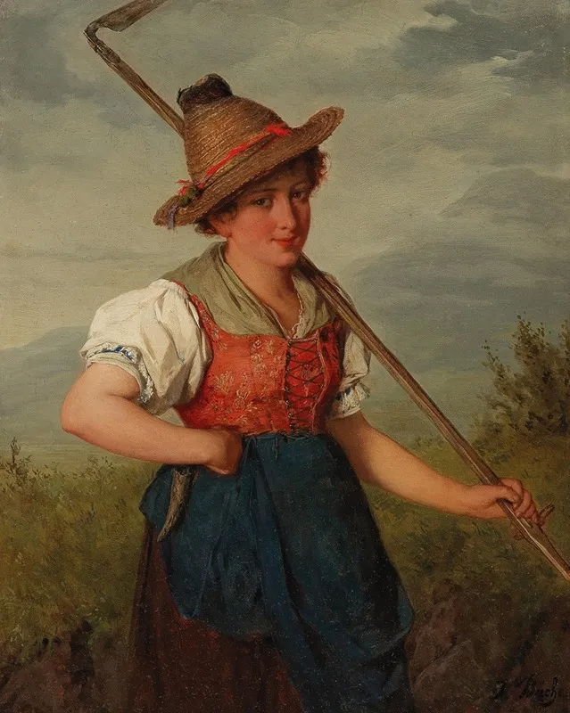 Portrait Of A Young Girl In Traditional Costume Wall Art by Josef Büche - High-Resolution Digital Print