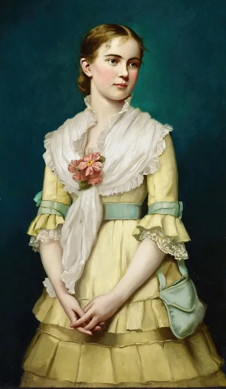 Portrait Of A Young Girl Wall Art by George Chickering Munzig - High-Resolution Digital Print
