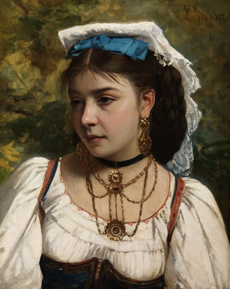 Portrait Of A Young Italian Woman 2 Wall Art by Leonardo Gasser - High-Resolution Digital Print