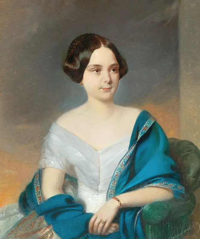 Portrait Of A Young Lady 13 Wall Art by Eduard Swoboda - High-Resolution Digital Print