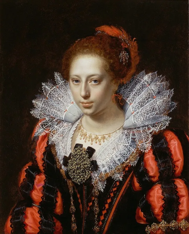 Portrait Of A Young Lady 28 Wall Art by Paulus Moreelse - High-Resolution Digital Print