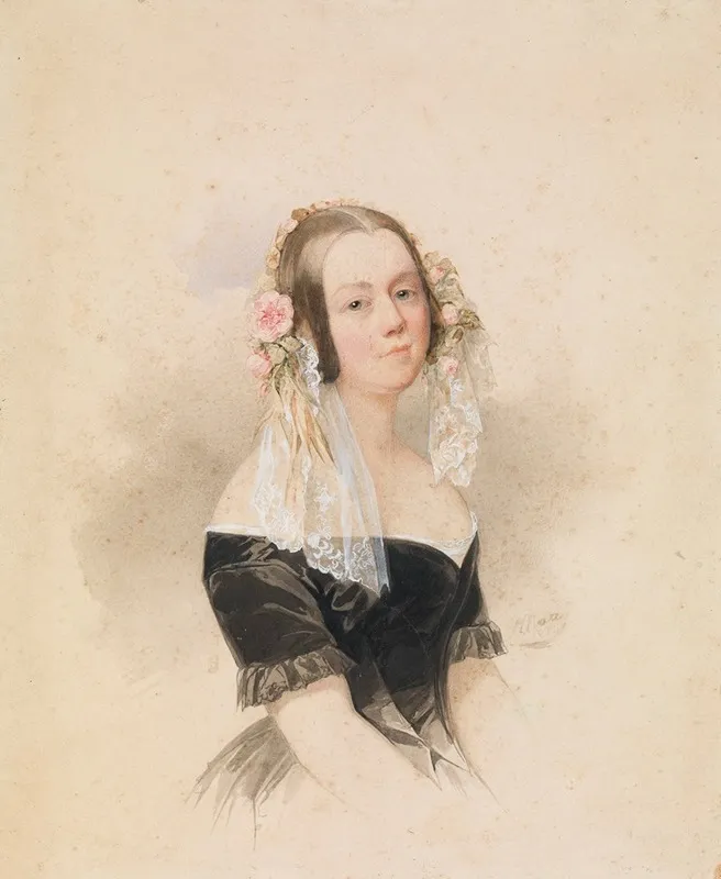 Portrait Of A Young Lady 35 Wall Art by Woldemar Hau - High-Resolution Digital Print