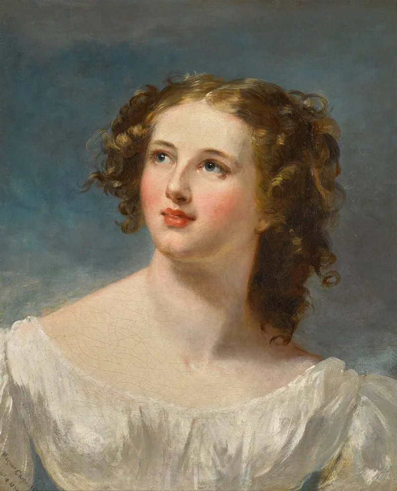 Portrait Of A Young Lady 41 Wall Art by Margaret Sarah Carpenter - High-Resolution Digital Print