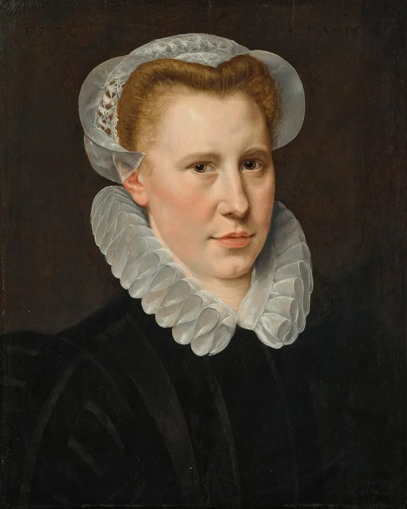 Portrait Of A Young Lady 43 Wall Art by Adriaen Thomasz. Key - High-Resolution Digital Print