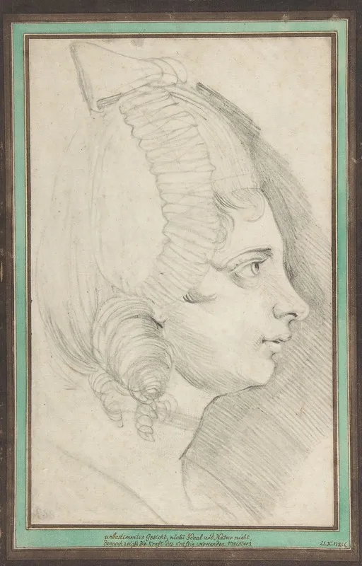 Portrait Of A Young Lady Drawn In Left Profile