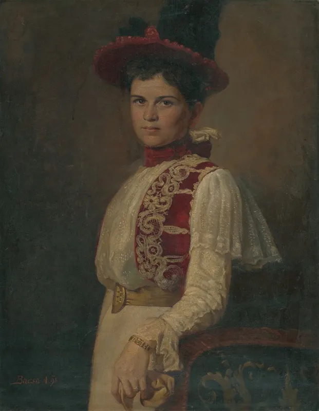 Portrait Of A Young Lady In A Hat Wall Art by Andrej Bača - High-Resolution Digital Print