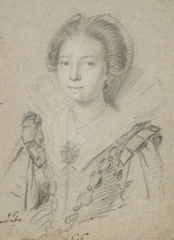 Portrait Of A Young Lady Of The House Of Anjou Wall Art by Ottavio Leoni - High-Resolution Digital Print