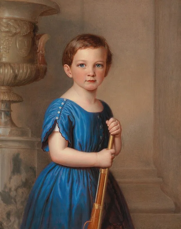 Portrait Of A Young Male Member Of The Clemens Bachofen Von Echt Family Wall Art by Joseph Weidner - High-Resolution Digital Print