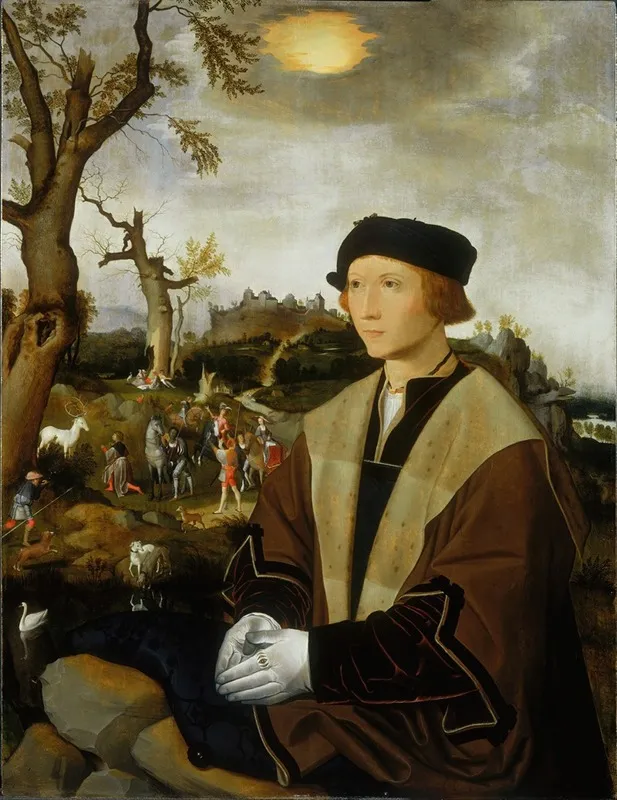 Portrait Of A Young Man 93 Wall Art by Jan Jansz Mostaert - High-Resolution Digital Print