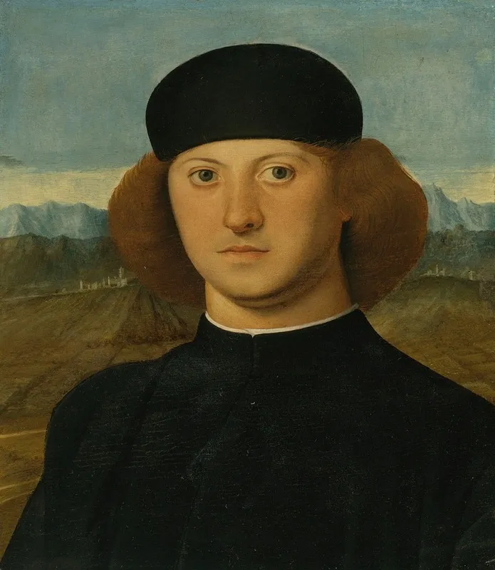 Portrait Of A Young Man Thought To Be Alvise De Franceschi Wall Art by Marco Basaiti - High-Resolution Digital Print