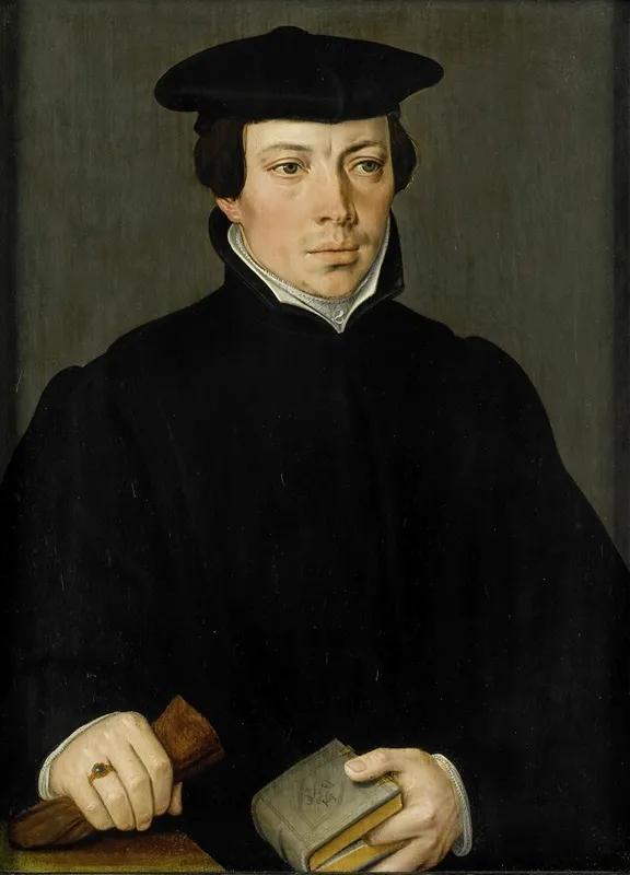 Portrait Of A Young Minister Wall Art by Pieter Pourbus - High-Resolution Digital Print