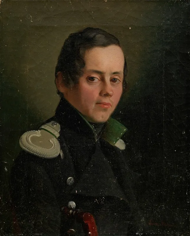 Portrait Of A Young Officer 2 Wall Art by Fedor Tulov - High-Resolution Digital Print