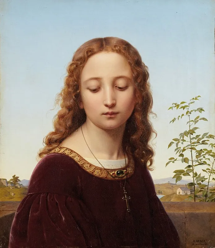 Portrait Of A Young Woman 23 Wall Art by Ernst Deger - High-Resolution Digital Print
