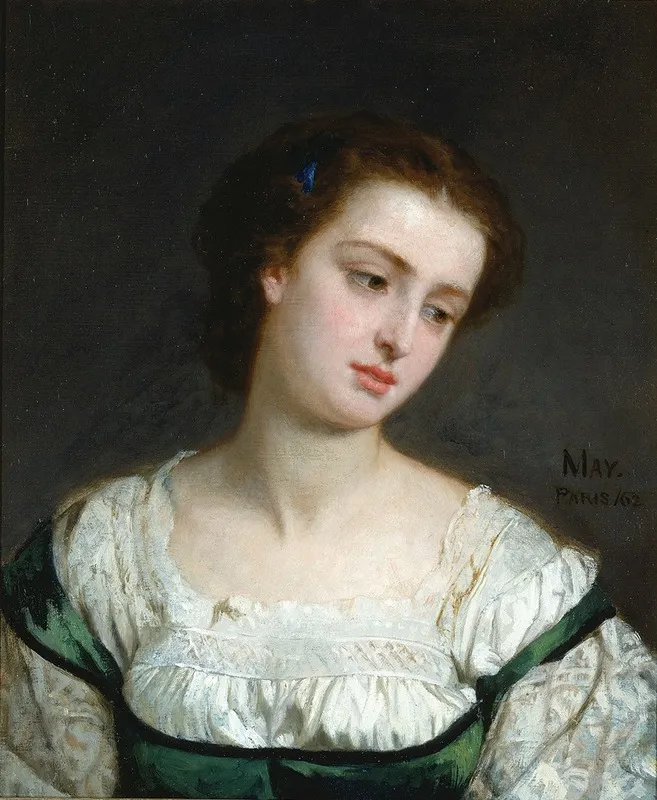 Portrait Of A Young Woman 28 Wall Art by Edward Harrison May - High-Resolution Digital Print