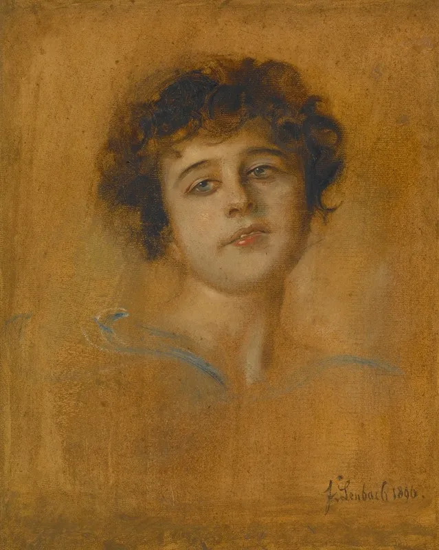 Portrait Of A Young Woman 43 Wall Art by Franz von Lenbach - High-Resolution Digital Print
