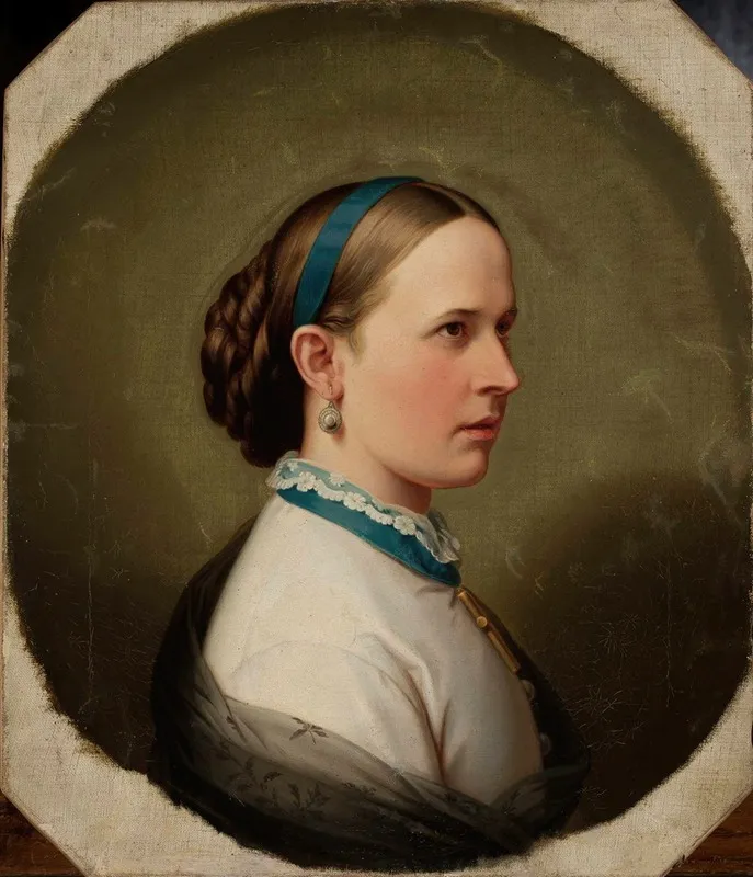 Portrait Of A Young Woman 77 Wall Art by Artur Grottger - High-Resolution Digital Print