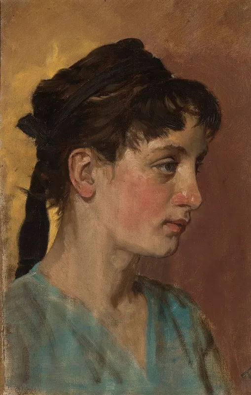 Portrait Of A Young Woman 79 Wall Art by Tytus Seweryn Pilecki - High-Resolution Digital Print